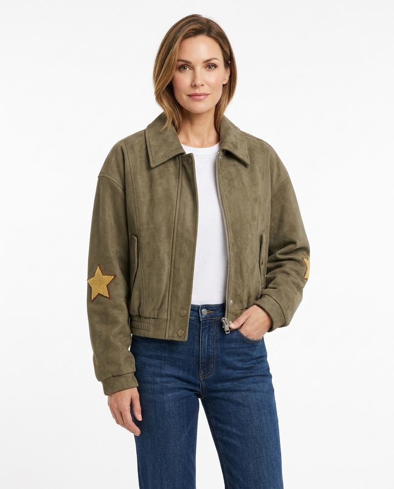 Heidi Outlet - Lyren | Applizierte Veloursartige Jacke Damen