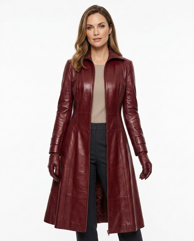 Heidi Outlet - Vivar | Lederner Taillierter Mantel Damen