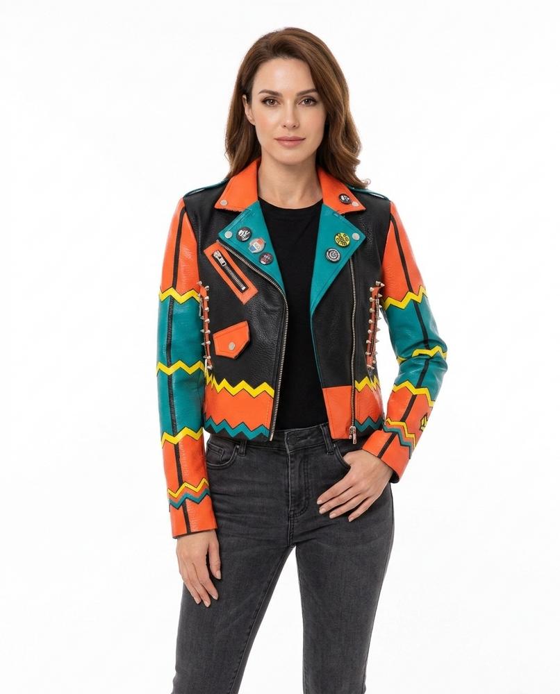 Heidi Outlet - Dadar | Nietenbesetzt Mehrfarbig Jacke Damen