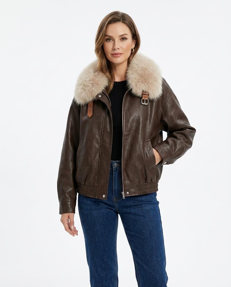 Heidi Outlet - Leken | Pelzbesetzt Gefüttert Jacke Damen