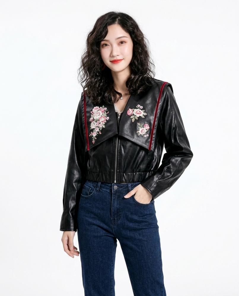 Heidi Outlet - Salor | Bestickte Kurzgeschnittene Jacke Damen