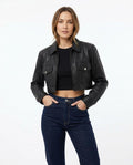 Heidi Outlet - Samar | Kurzgeschnittene Glatte Leder Jacke Damen