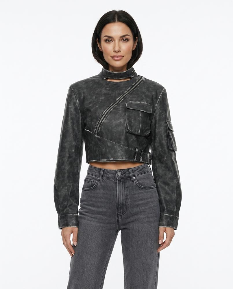 Heidi Outlet - Nilom | Kurz Geschnittene Gewaschene Jacke Damen