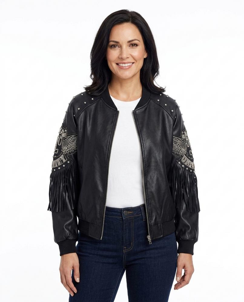 Heidi Outlet - Romor | Nietenbesetzte Bestickte Jacke Damen
