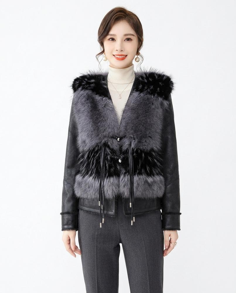 Heidi Outlet - Tisel | Pelzbesetzte Kurzgeschnittene Jacke Damen