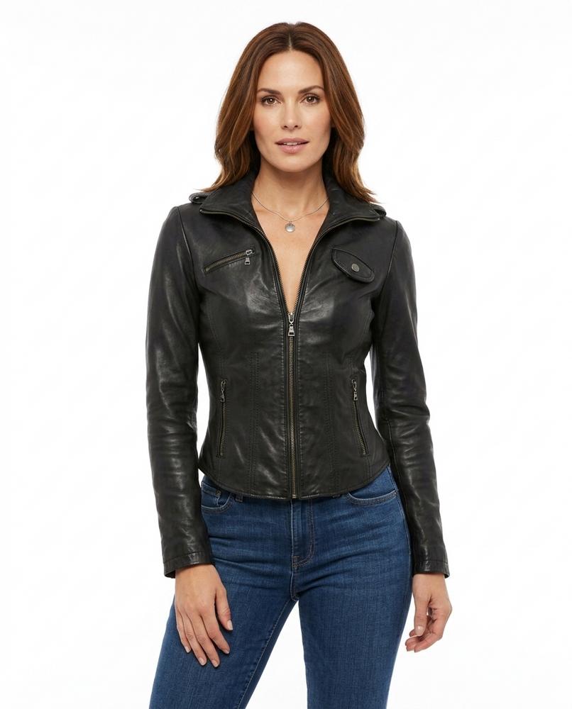 Heidi Outlet - Vemir | Taillierte Leder Jacke Damen