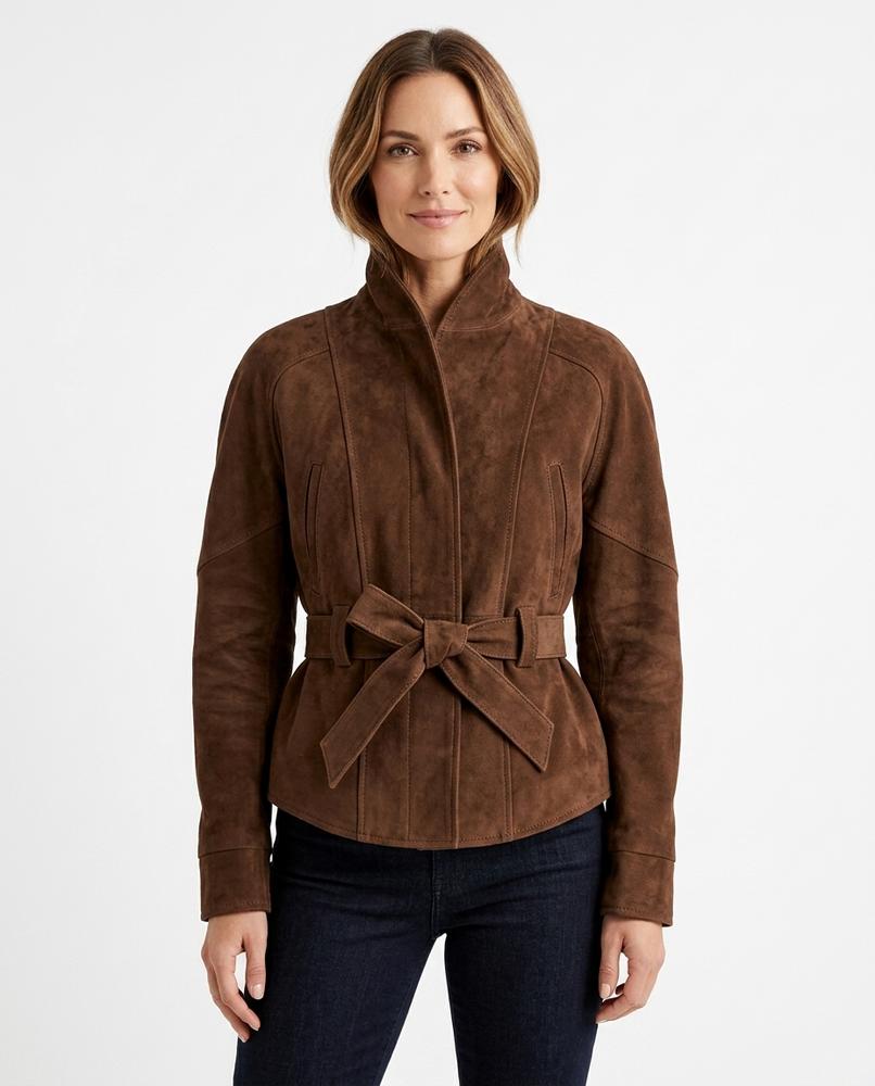 Heidi Outlet - Riram | Wildleder Gegürtet Jacke Damen