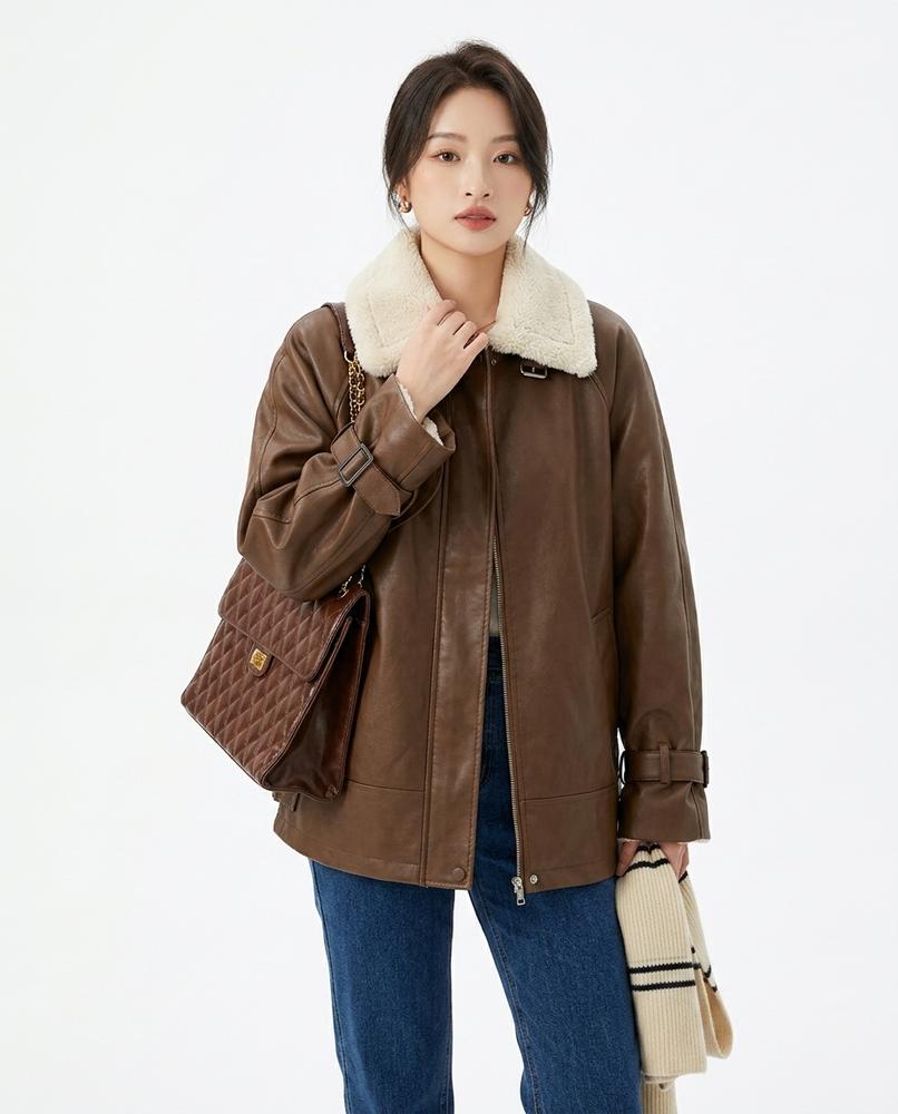 Heidi Outlet - Noral | Gefüttert Lederoptik Jacke Damen