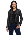 Heidi Outlet - Vesil | Taillierte Kunstleder Jacke Damen