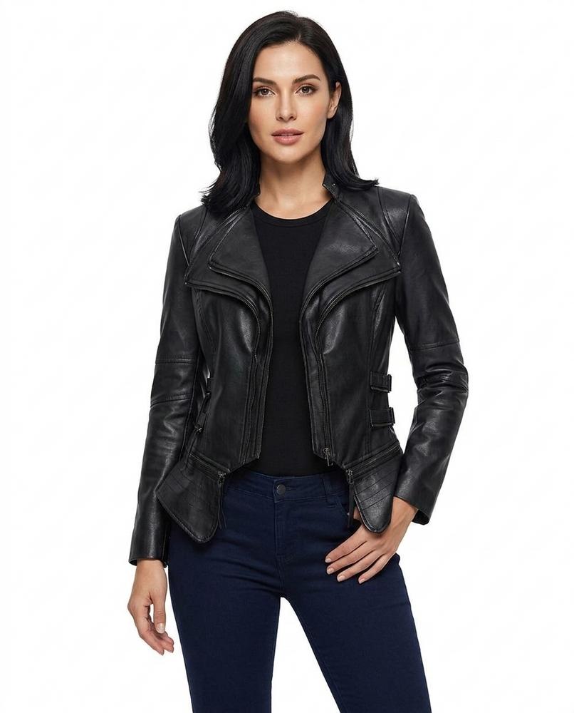 Heidi Outlet - Vesil | Taillierte Kunstleder Jacke Damen