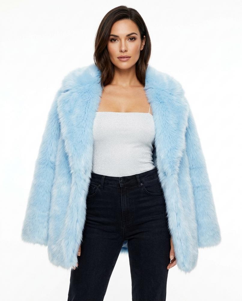 Heidi Outlet - Veser | Plüschiger Offener Mantel Damen