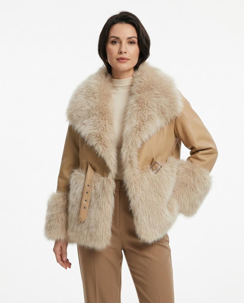 Heidi Outlet - Calev | Pelzbesetzte Kurzgeschnittene Jacke Damen