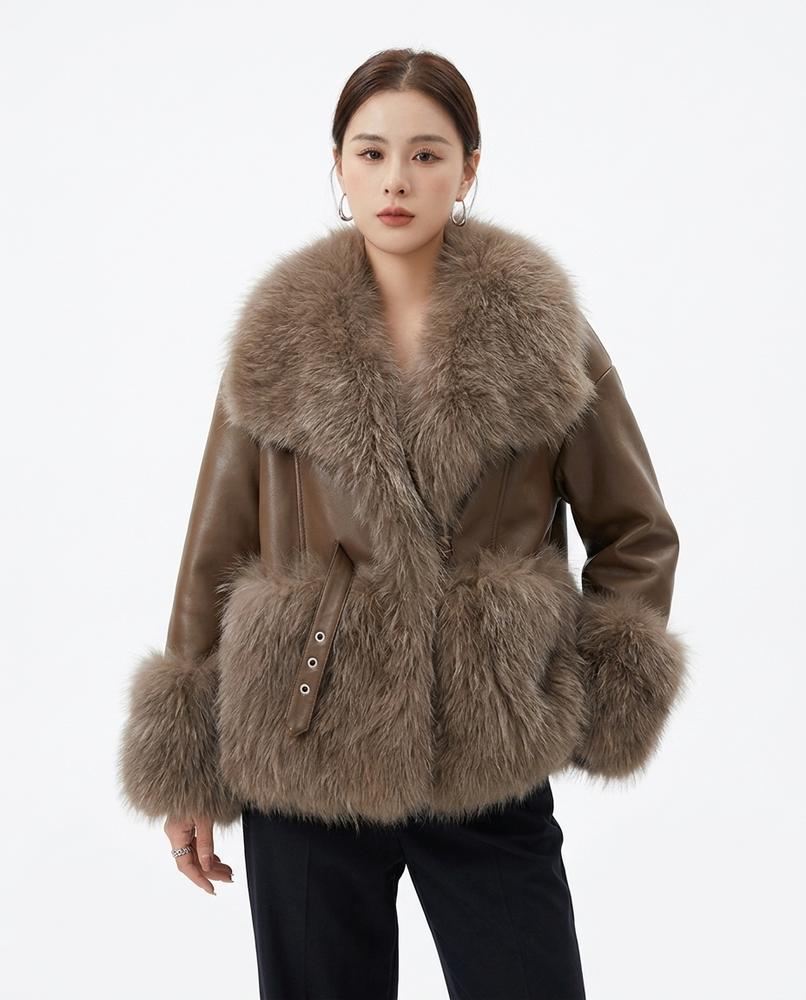 Heidi Outlet - Calev | Pelzbesetzte Kurzgeschnittene Jacke Damen