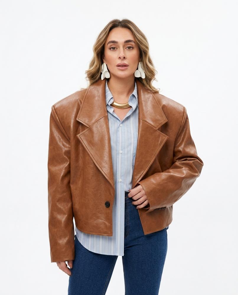 Heidi Outlet - Zamer | Kastig Geschnittene Glatte Jacke Damen