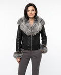 Heidi Outlet - Rosen | Pelzbesetzte Taillierte Jacke Damen