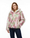 Heidi Outlet - Kalor | Mehrfarbige Zottelige Jacke Damen