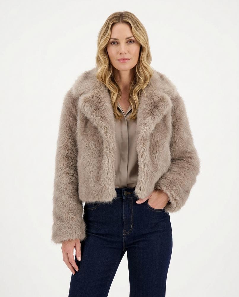 Heidi Outlet - Yoram | Flauschige Kurzgeschnittene Jacke Damen
