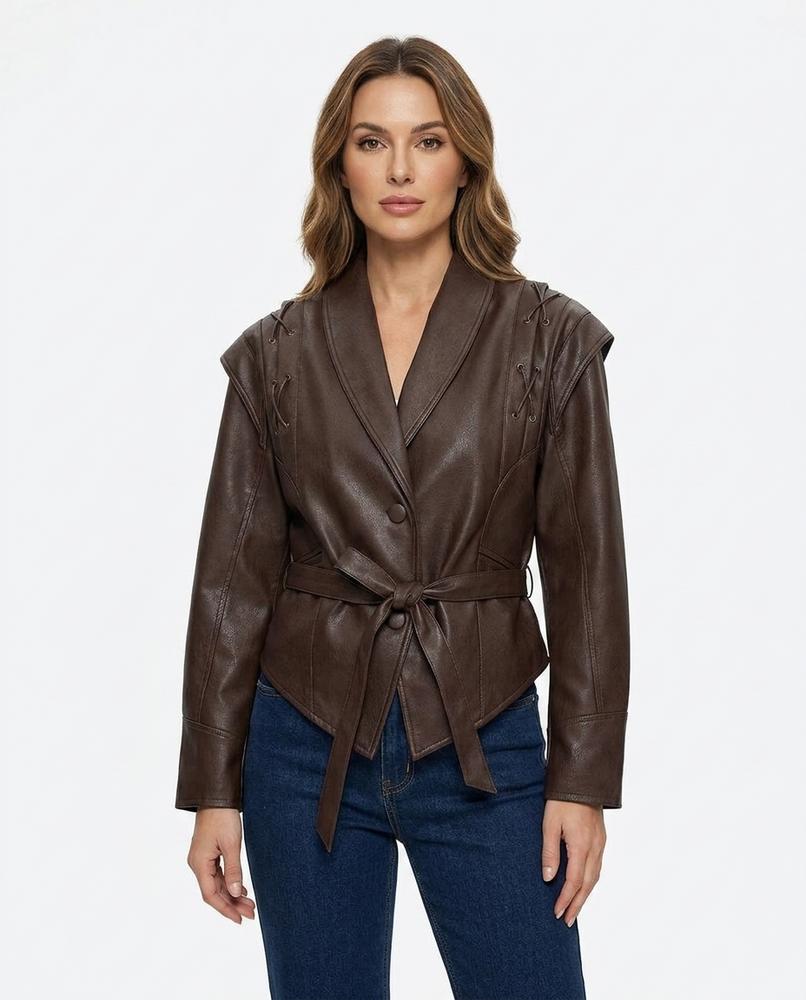Heidi Outlet - Losol | Gegürtete Strukturierte Jacke Damen