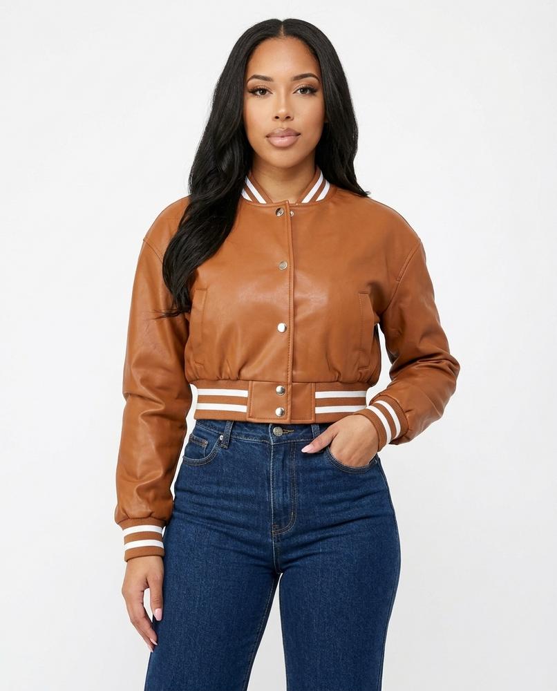 Heidi Outlet - Daver | Kurzgeschnittene Gestreifte Jacke Damen