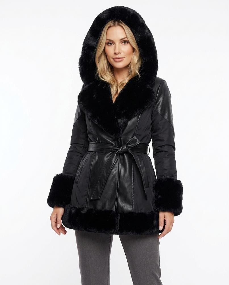Heidi Outlet - Lolin | Besetzter Gegurteter Mantel Damen