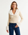 Heidi Outlet - Niran | Gerippte Besetzte Strickjacke Damen