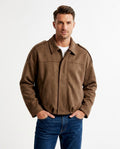 Heidi Outlet - Lylen | Weit Geschnittene Velourslederartige Jacke Herren