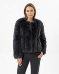 Heidi Outlet - Sasen | Flauschige Kragenlose Jacke Damen