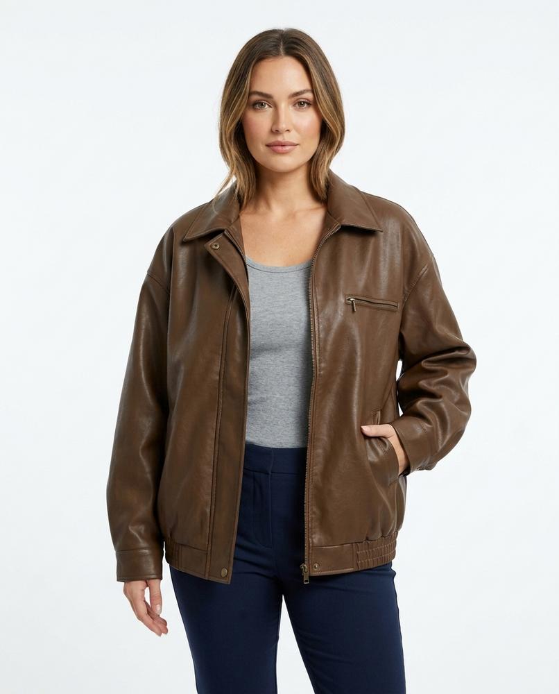 Heidi Outlet - Camon | Gezipte Glatte Jacke Damen