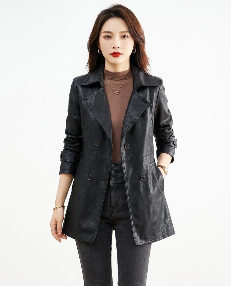 Heidi Outlet - Lysil | Doppelreihiger Mittellanger Mantel Damen