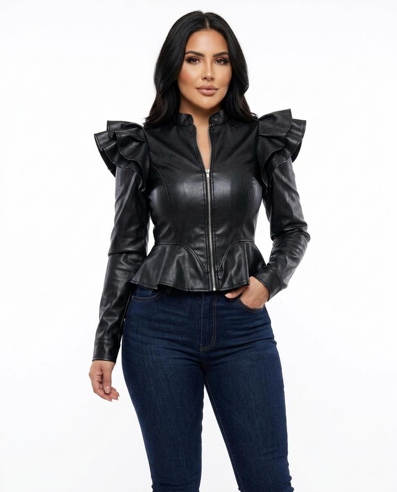 Heidi Outlet - Neral | Taillierte Gerüschte Jacke Damen
