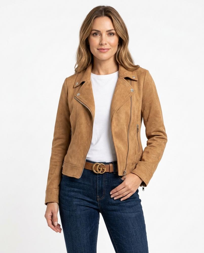 Heidi Outlet - Timel | Veloursartige Asymmetrische Jacke Damen