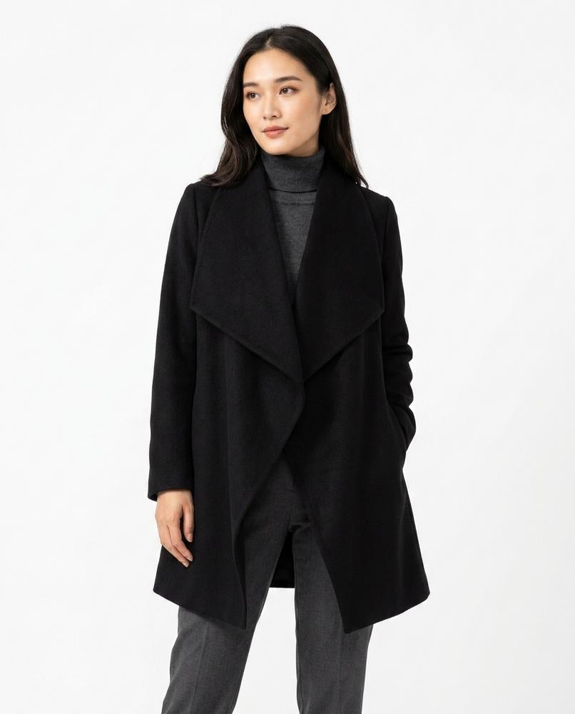 Heidi Outlet - Sesen | Offener Drapierter Mantel Damen