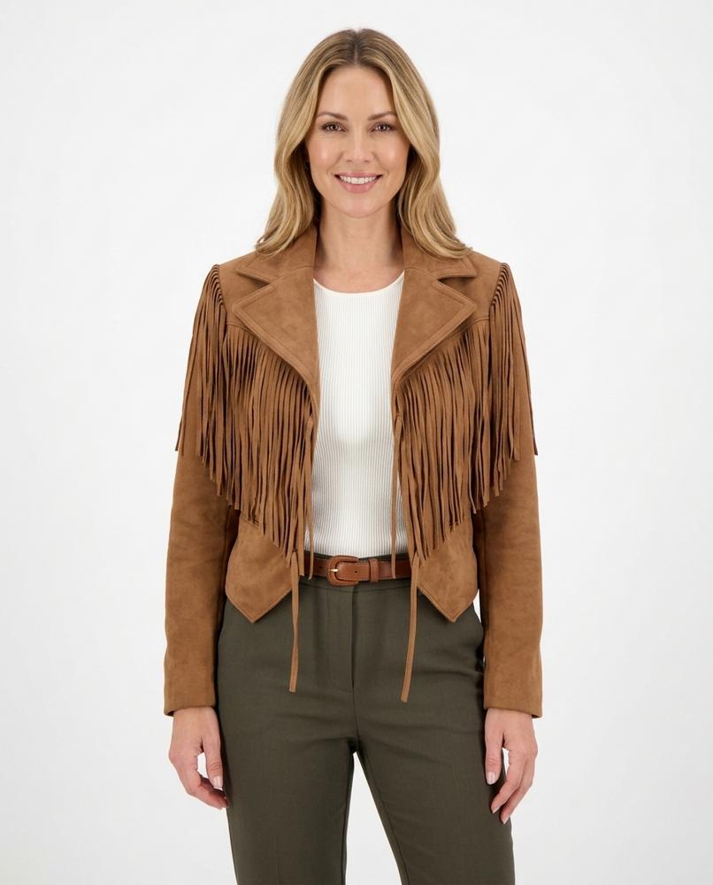Heidi Outlet - Niram | Fransenbesetzte Kurzgeschnittene Jacke Damen