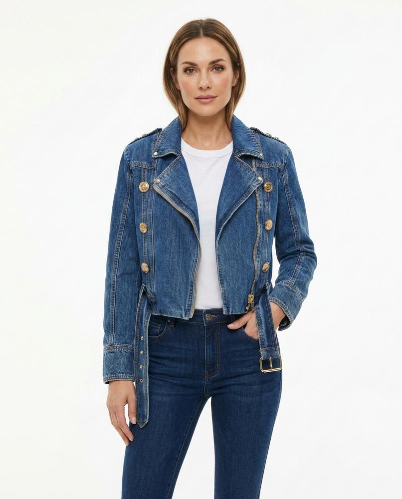 Heidi Outlet - Salan | Asymmetrische Gegürtete Jacke Damen