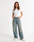 Heidi Outlet - Rasen | Weitgeschnittene Gewaschene Hose Damen