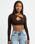 Heidi Outlet - Sevar | Langärmliges Geripptes Top Damen