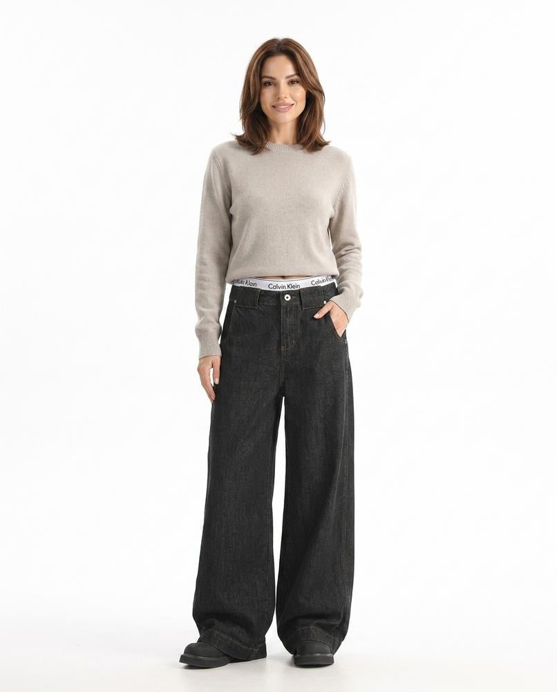 Heidi Outlet - Losen | Weitgeschnittene Gewaschene Hose Damen