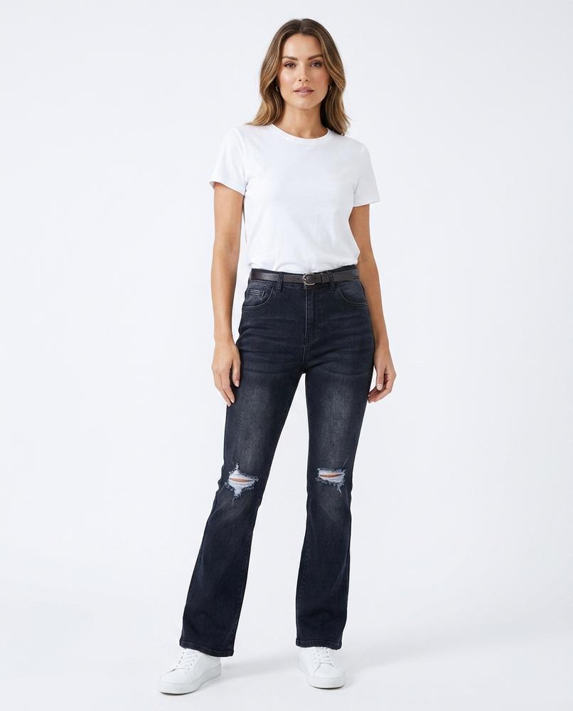 Heidi Outlet - Elren | Zerrissene Ausgestellte Hose Damen