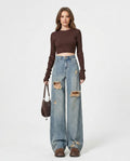 Heidi Outlet - Covar | Weitgeschnittene Zerrissene Hose Damen