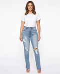 Heidi Outlet - Tilin | Zerrissene Hochtaillierte Hose Damen