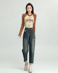 Heidi Outlet - Saren | Hochgeschnittene Gewaschene Hose Damen