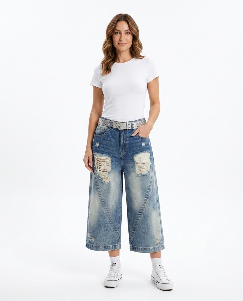 Heidi Outlet - Kadar | Weitgeschnittene Verkürzte Hose Damen