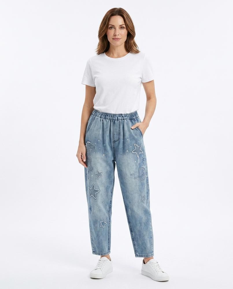 Heidi Outlet - Romir | Bestickte Elastische Hose Damen