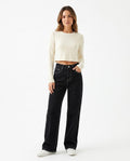 Heidi Outlet - Casol | Weit Geschnittene Kontrastgesteppte Hose Damen