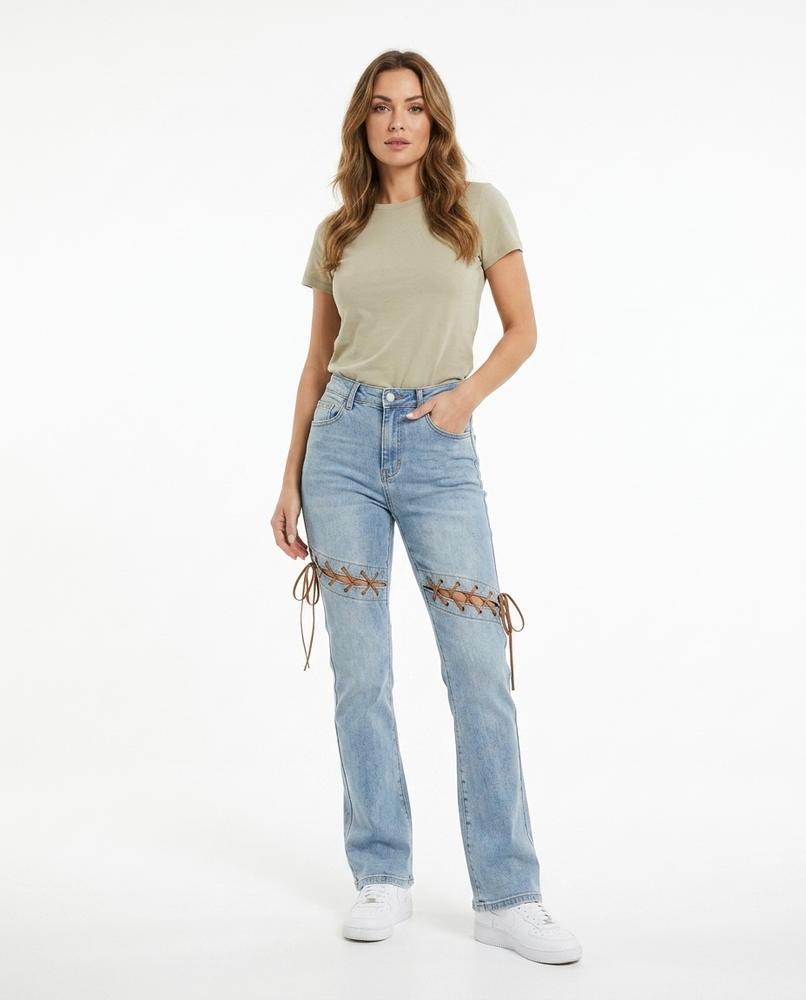 Heidi Outlet - Casol | Weit Geschnittene Kontrastgesteppte Hose Damen