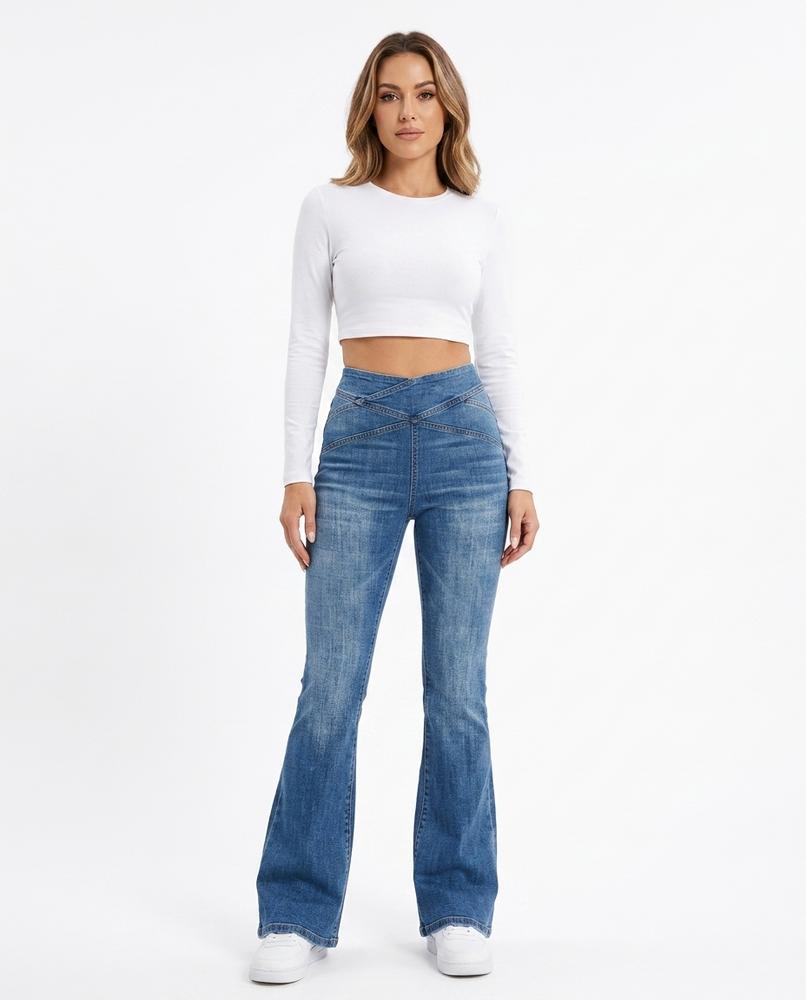 Heidi Outlet - Tisil | Hochgeschnittene Ausgestellte Hose Damen