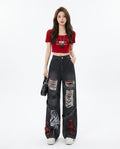 Heidi Outlet - Dasel | Weitgeschnittene Zerrissene Hose Damen