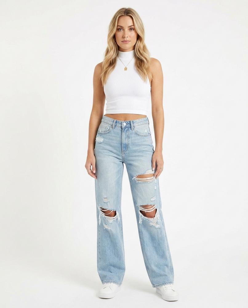 Heidi Outlet - Arvar | Zerrissene Helle Hose Damen