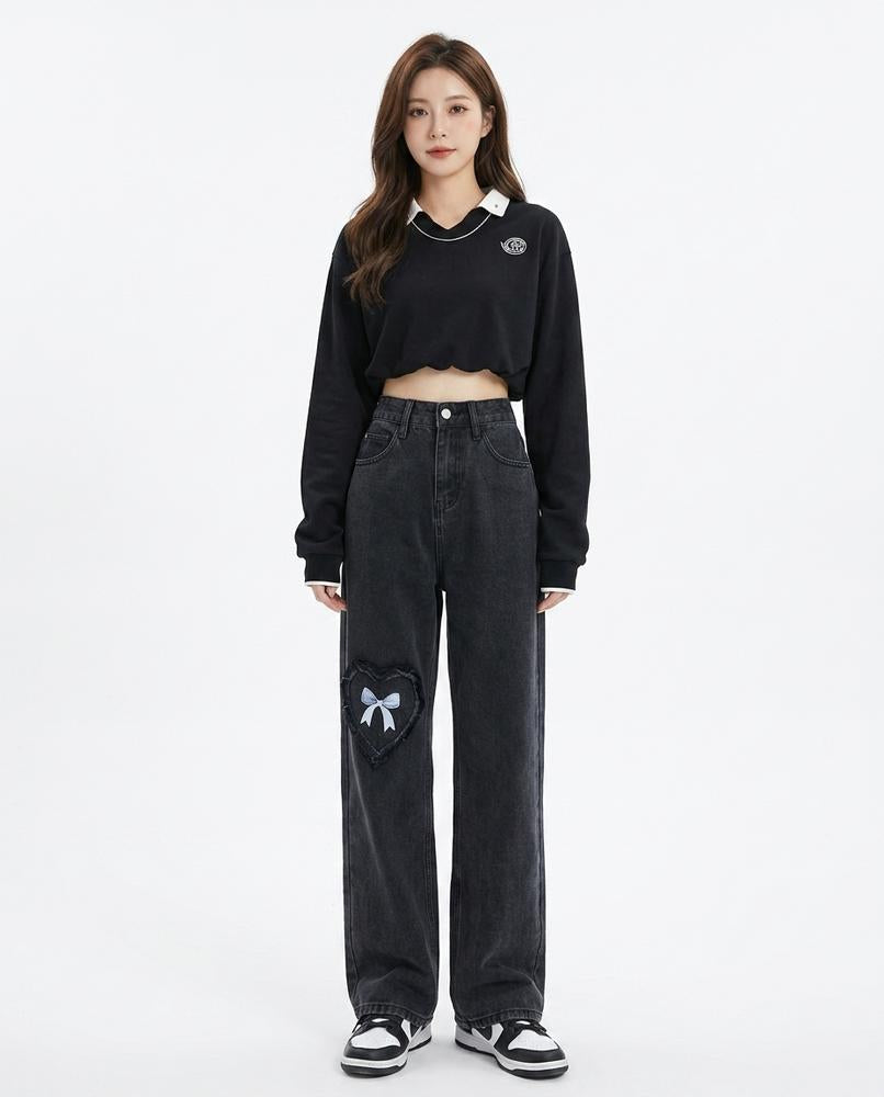 Heidi Outlet - Nodar | Weitgeschnittene Applizierte Hose Damen
