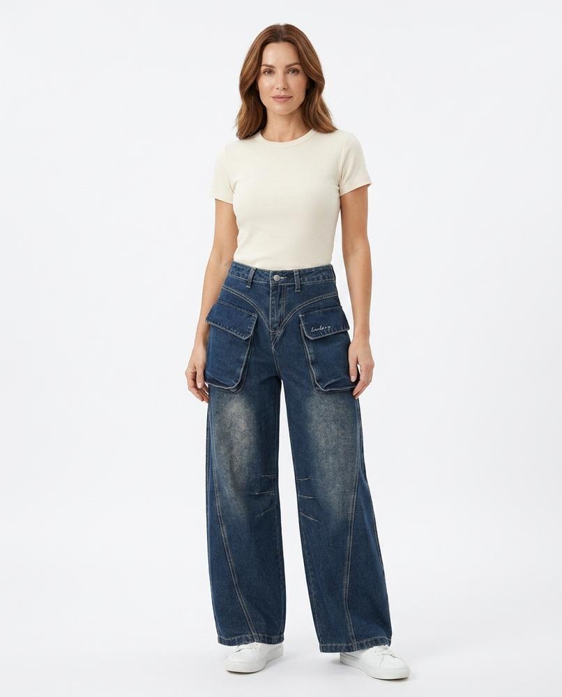 Heidi Outlet - Kavin | Weitgeschnittene Aufgesetzte Hose Damen
